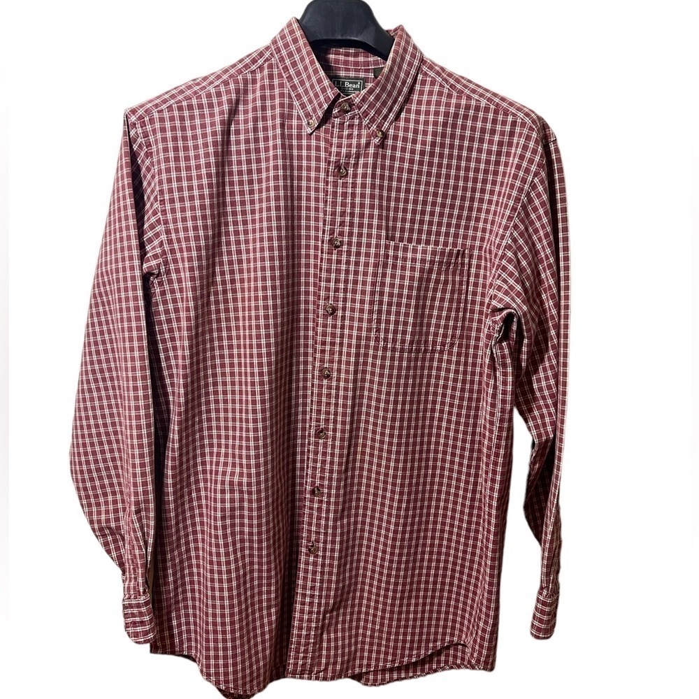 Ll Bean Heavyweight‎ Cotton Long Sleeve Button Up Large Tall Excellent Condition